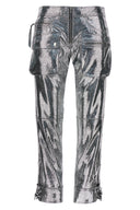 Pantalon Cuir Argenté