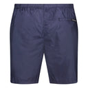 Short de bain bleu marine avec logo en caoutchouc noir