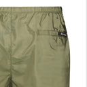 Short de bain vert militaire avec logo en caoutchouc noir