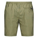 Short de bain vert militaire avec logo en caoutchouc noir