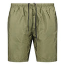 Short de bain vert militaire avec logo en caoutchouc noir