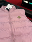 Gilet matelassé léger sans manches à col montant rose poudré