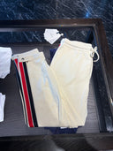 Pantalon de jogging écru à bandes latérales tricolores