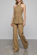 Pantalon Soie Beige