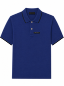 Polo en piqué de coton bleu électrique à finitions contrastées