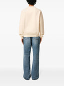 Sweatshirt Beige Patch Rouge Ami de Coeur En Coton