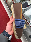 Espadrilles slip-on logo brodé marron