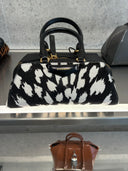 Mini sac bowling en cuir façon poulain imprimé zèbre