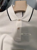 Polo en piqué de coton blanc à logo signature