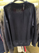 Pull en maille logo brodé bleu nuit
