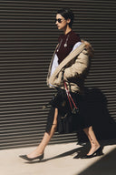 veste à col en fourrure