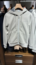 Hoodie zippé à capuche avec doublure Check beige clair
