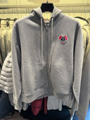 Hoodie Zip Signature Cœur Gris Chiné