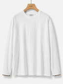 T-shirt manches longues minimaliste avec finitions Check