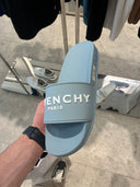 Sandales slides logo en caoutchouc bleu ciel