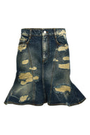 Jupe Coton Bleu