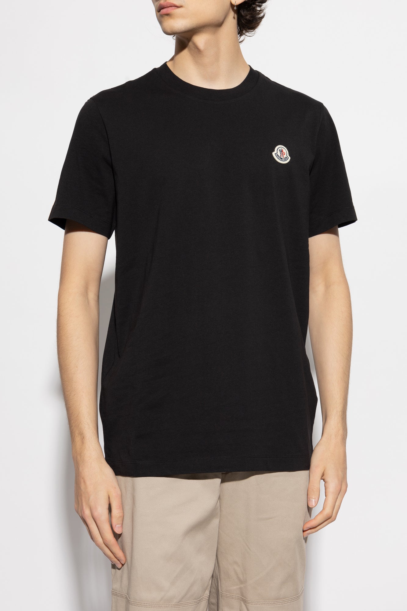 3 Pack Tee Shirt Moncler Noir Logo