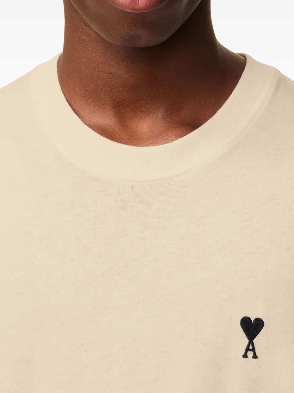 T-shirt Beige Ami De Coeur Noir En Coton — Ami Paris — vue 5