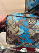 Sac bandoulière monogrammé camouflage bleu