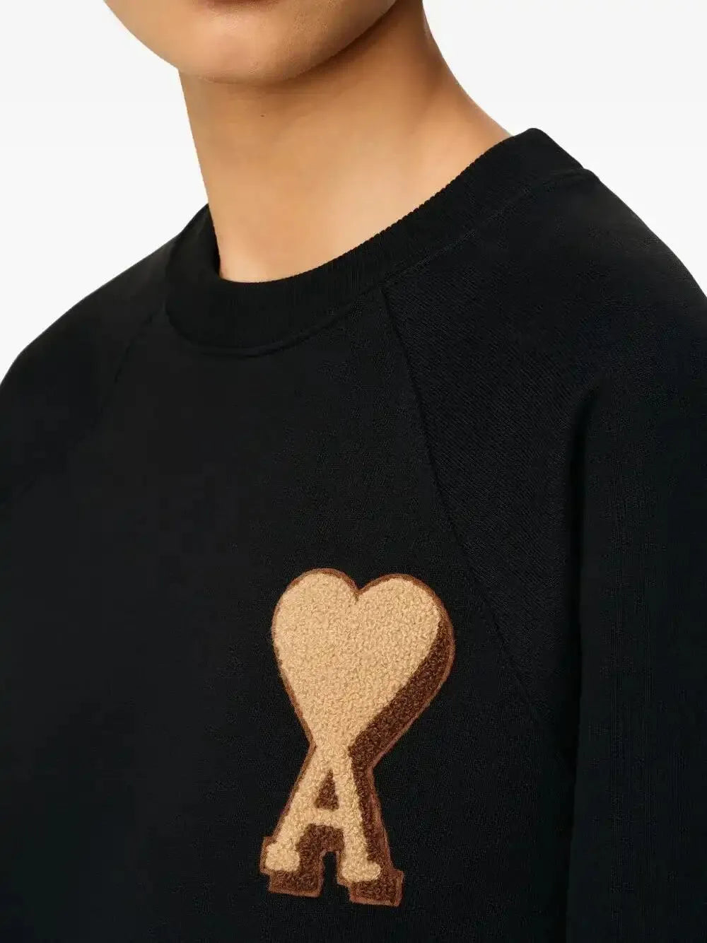 Sweatshirt Noir Ami de Coeur 3D en Coton — Ami Paris — vue 3