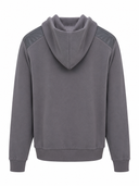 Sweat à capuche en coton technique gris graphite avec empiècements nylon