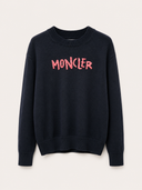 Pull en maille logo brodé bleu nuit