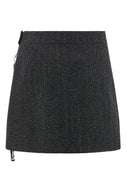 Mini-jupe zippée en caviar