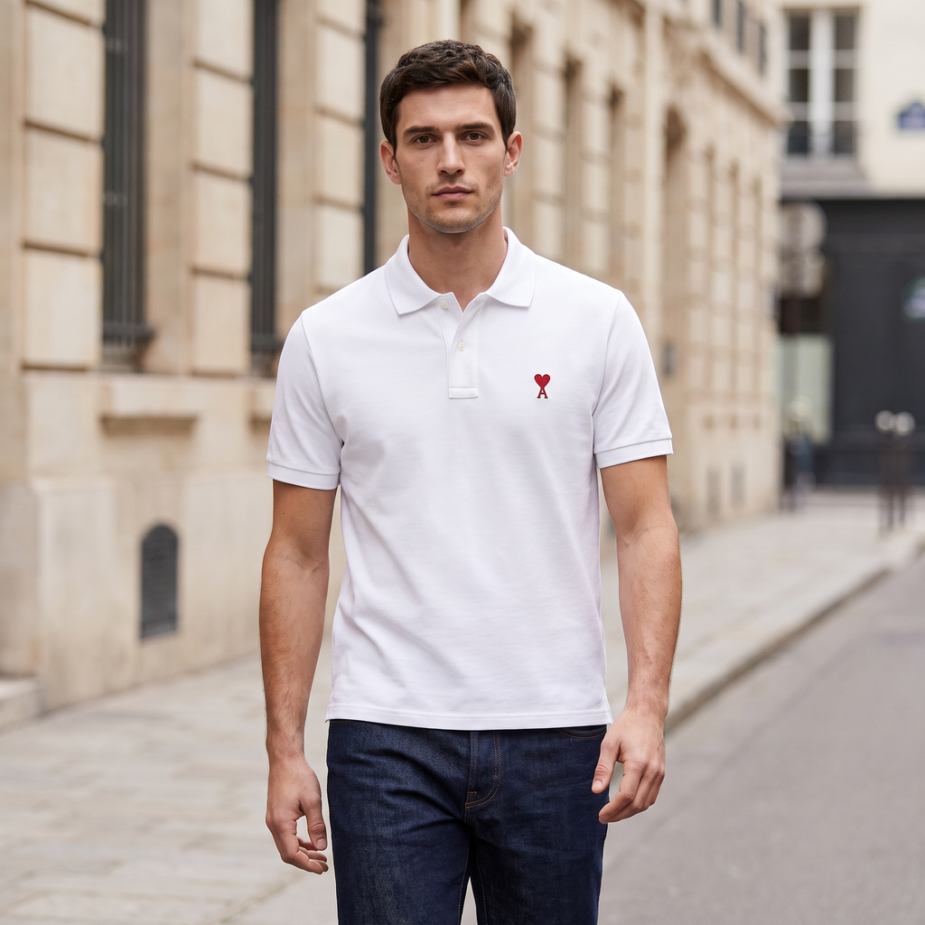 Polo Manches Courtes Ami De Coeur en Coton – porté – ambiance