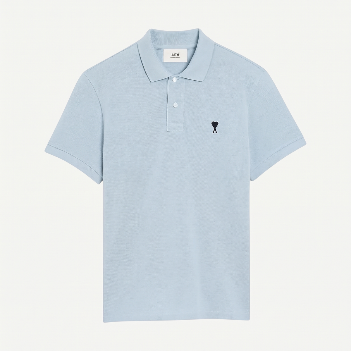 Polo Bleu Ciel Ami de Coeur Noir en Coton – face