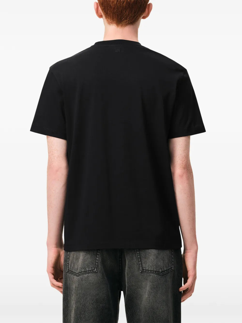T-shirt Noir Ami de Coeur Rouge en Coton — Ami Paris — vue 4