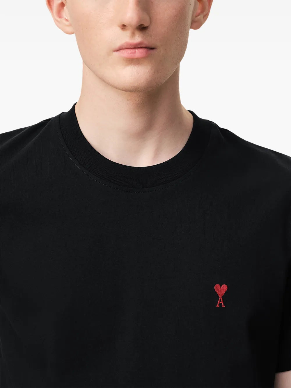 T-shirt Noir Ami de Coeur Rouge en Coton — Ami Paris — vue 6
