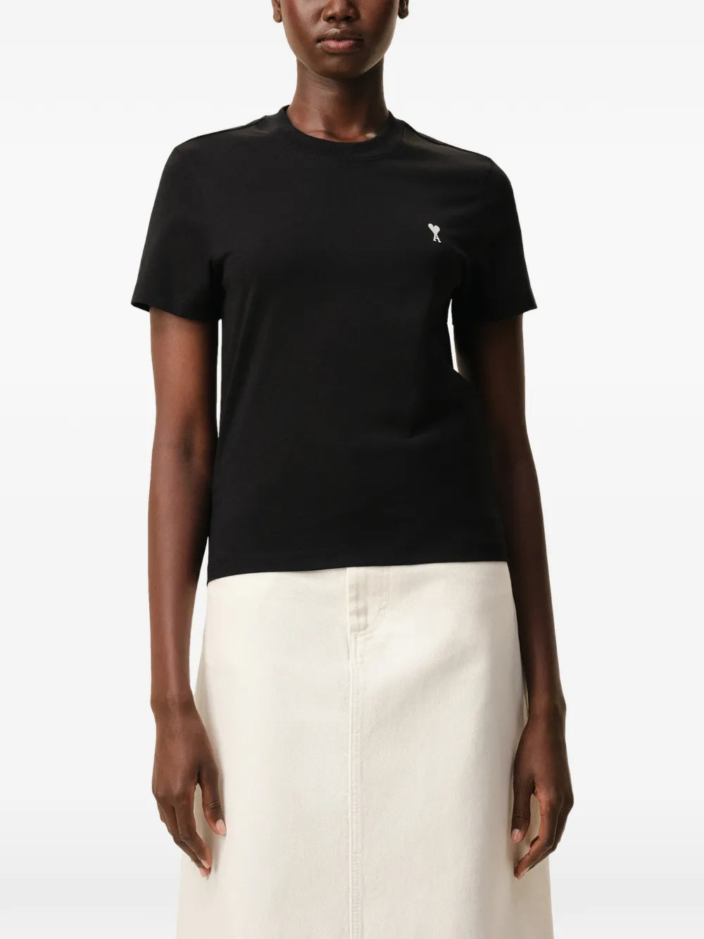 T-shirt Noir Ami de Coeur Blanc en Coton — Ami Paris — vue 3