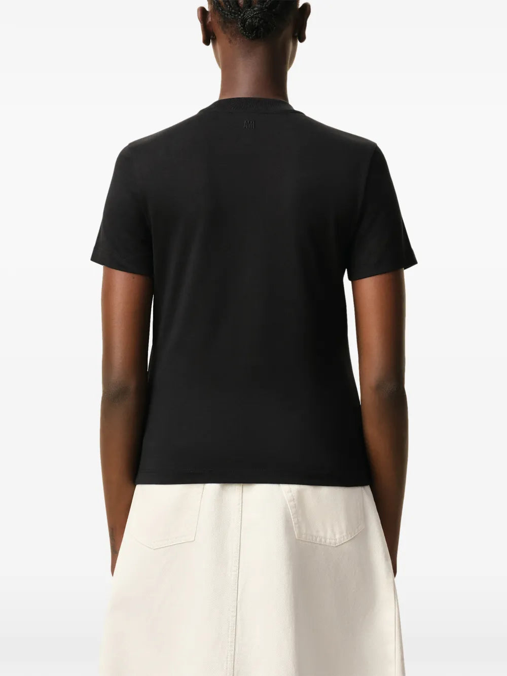 T-shirt Noir Ami de Coeur Blanc en Coton — Ami Paris — vue 5