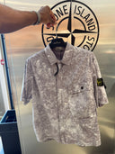 Chemise manches courtes imprimé minéral gris