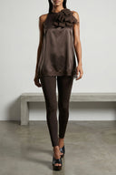 Chemise Satin Marron