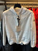 Veste zippée à capuche en maille ajourée premium blanche