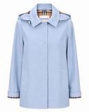 Imperméable léger à capuche bleu ciel