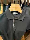 Polo piqué à détail check noir