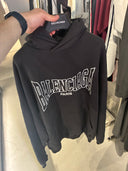 Balenciaga Paris Boxing Large Fit Hoodie Washed Black