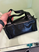 Sac bowling en cuir noir brillant