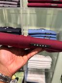 Polo en piqué de coton bordeaux à finitions contrastées