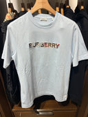 T-shirt bleu pâle à logo Check brodé
