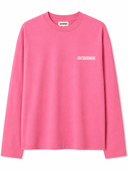 T-shirt manches longues à logo imprimé rose