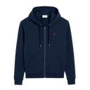 Hoodie Zippe Ami De Coeur Rouge Bleu en Coton