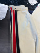 Pantalon de jogging écru à bandes latérales tricolores