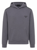 Sweat à capuche en coton technique gris graphite avec empiècements nylon