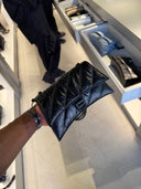 Sac matelassé noir à chaîne noire – Crush Chain Bag XS