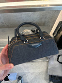 Sac à main mini en denim indigo