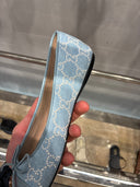 Ballerines GG en denim bleu ciel perlées