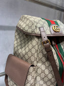 Sac à dos toile GG Supreme bande Web vert et rouge